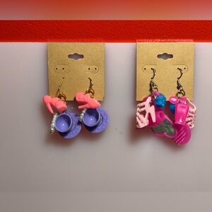 2 pairs of fun high heel earrings